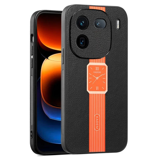 KADEM For vivo iQOO 12 Pro 5G Cell Phone Case Watch Pattern Leather Coated Acrylic+TPU Back Cover