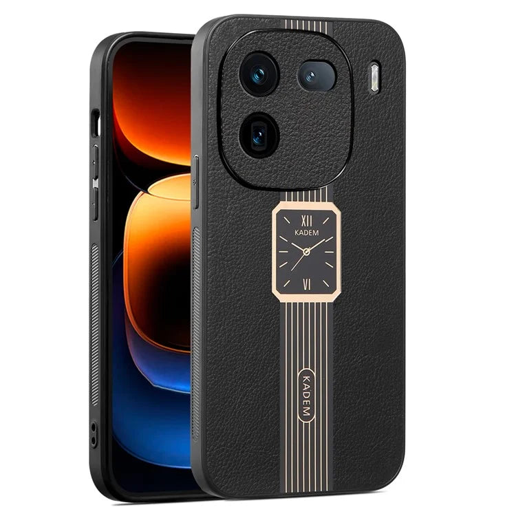 KADEM For vivo iQOO 12 5G Case Electroplating Leather+Acrylic+TPU Anti-scratch Cell Phone Cover