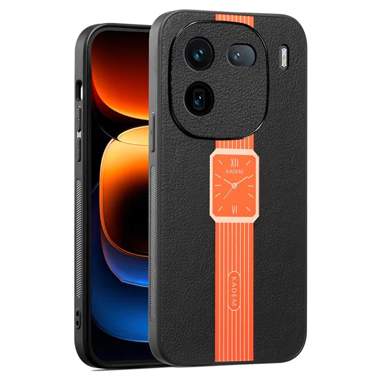 KADEM For vivo iQOO 12 5G Case Electroplating Leather+Acrylic+TPU Anti-scratch Cell Phone Cover