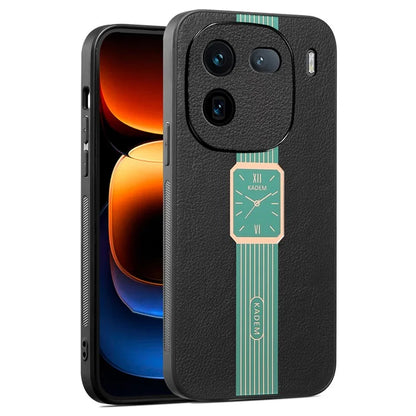 KADEM For vivo iQOO 12 5G Case Electroplating Leather+Acrylic+TPU Anti-scratch Cell Phone Cover