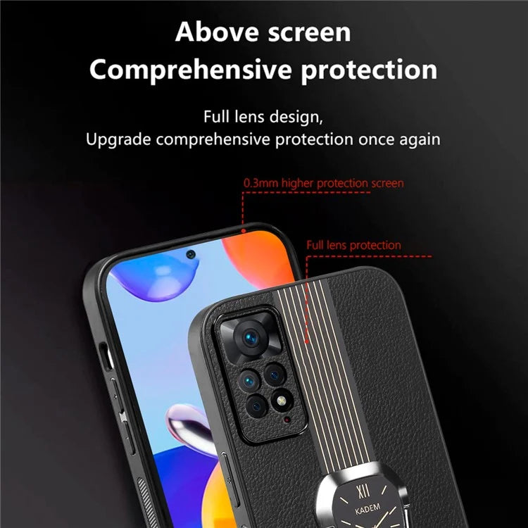 KADEM For Xiaomi Redmi Note 11 Pro 5G (Qualcomm) / Redmi Note 11  4G (MediaTek) Case PU+TPU+Acrylic Phone Cover
