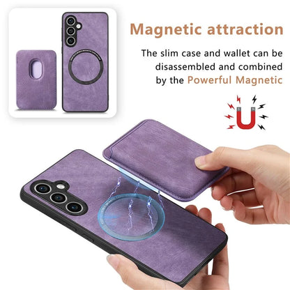 D12 For Samsung Galaxy S23 FE Detachable Magnetic Card Case Phone Cover