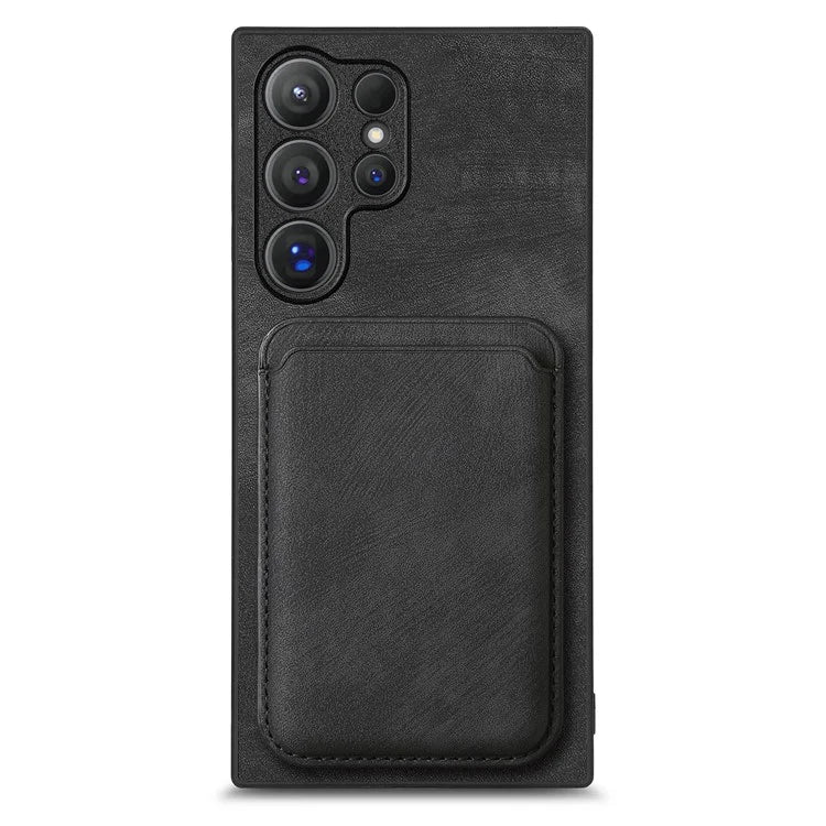 D12 For Samsung Galaxy S24 Ultra Retro Texture Detachable Magnetic Card Case Phone Cover