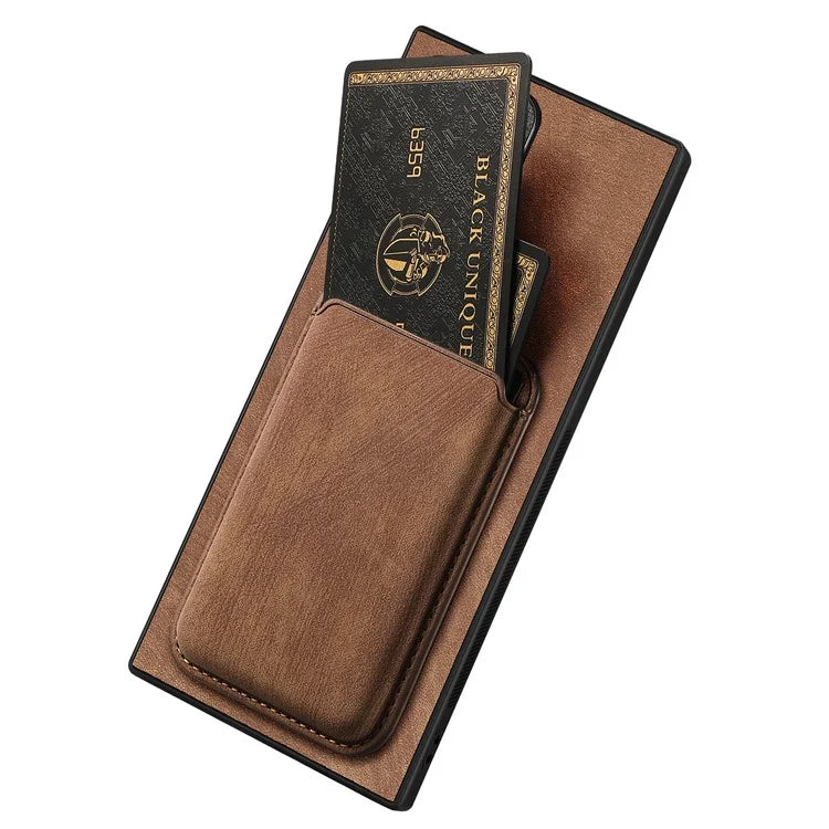 D12 For Samsung Galaxy S24 Ultra Retro Texture Detachable Magnetic Card Case Phone Cover