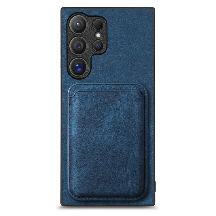 D12 For Samsung Galaxy S24 Ultra Retro Texture Detachable Magnetic Card Case Phone Cover