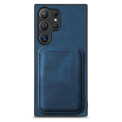 D12 For Samsung Galaxy S24 Ultra Retro Texture Detachable Magnetic Card Case Phone Cover
