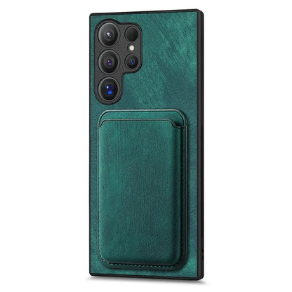 D12 For Samsung Galaxy S24 Ultra Retro Texture Detachable Magnetic Card Case Phone Cover