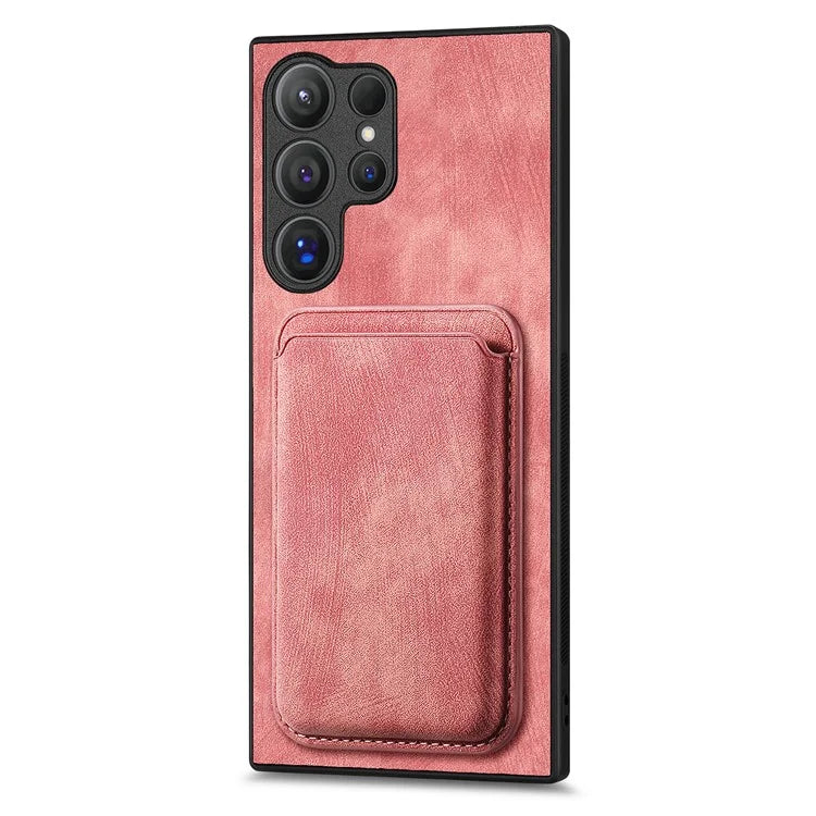 D12 For Samsung Galaxy S24 Ultra Retro Texture Detachable Magnetic Card Case Phone Cover
