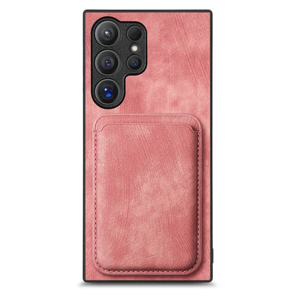 D12 For Samsung Galaxy S24 Ultra Retro Texture Detachable Magnetic Card Case Phone Cover