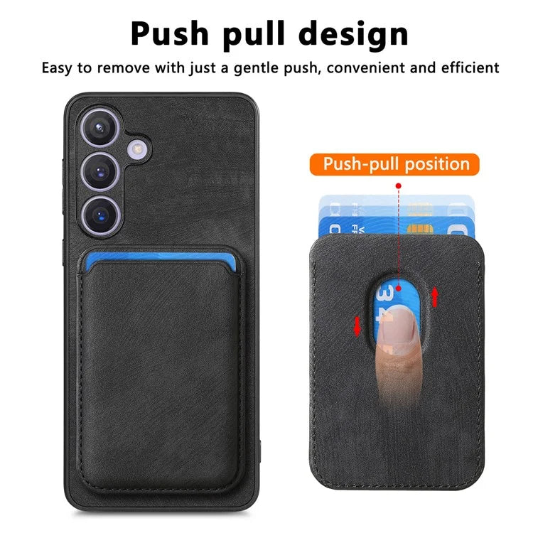D12 For Samsung Galaxy S24+ Detachable Magnetic Card Case Fall Proof Phone Cover