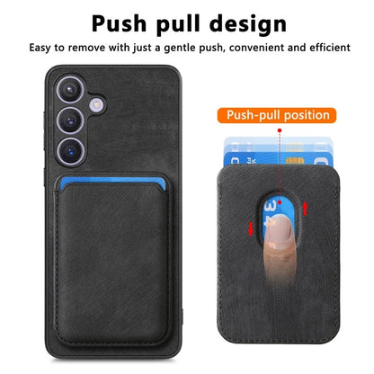 D12 For Samsung Galaxy S24+ Detachable Magnetic Card Case Fall Proof Phone Cover