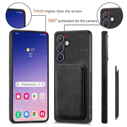 D12 For Samsung Galaxy S24+ Detachable Magnetic Card Case Fall Proof Phone Cover