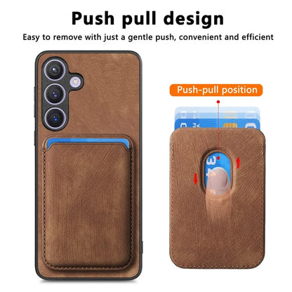 D12 For Samsung Galaxy S24+ Detachable Magnetic Card Case Fall Proof Phone Cover