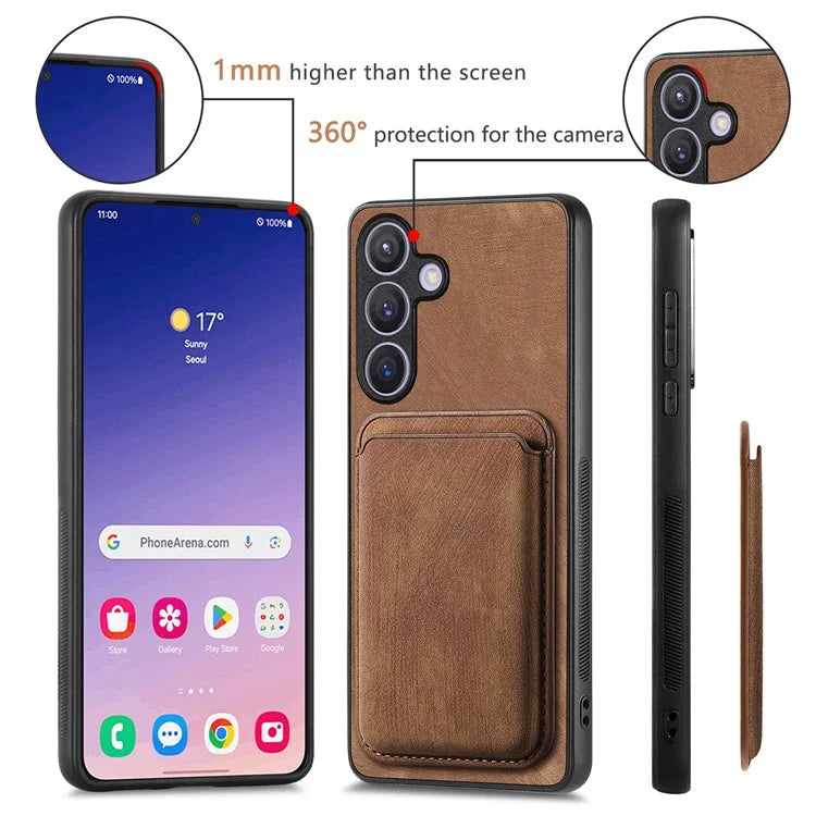 D12 For Samsung Galaxy S24+ Detachable Magnetic Card Case Fall Proof Phone Cover