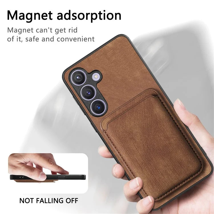 D12 For Samsung Galaxy S24+ Detachable Magnetic Card Case Fall Proof Phone Cover
