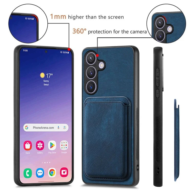 D12 For Samsung Galaxy S24+ Detachable Magnetic Card Case Fall Proof Phone Cover