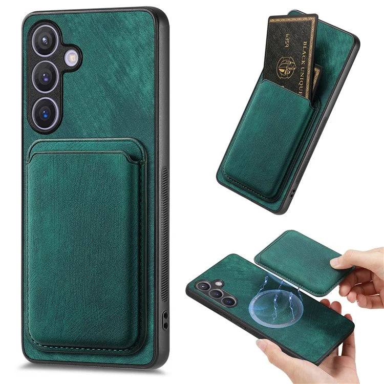 D12 For Samsung Galaxy S24+ Detachable Magnetic Card Case Fall Proof Phone Cover