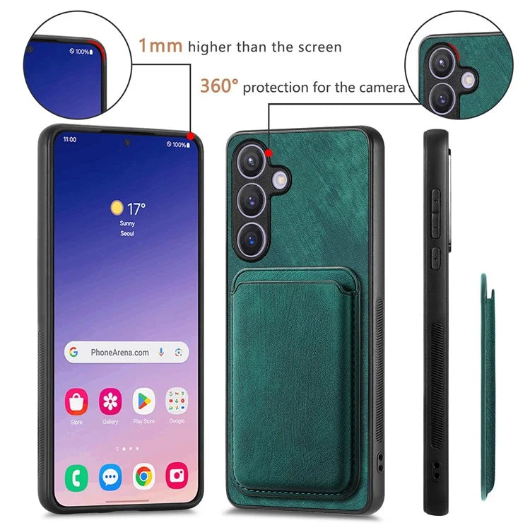 D12 For Samsung Galaxy S24+ Detachable Magnetic Card Case Fall Proof Phone Cover