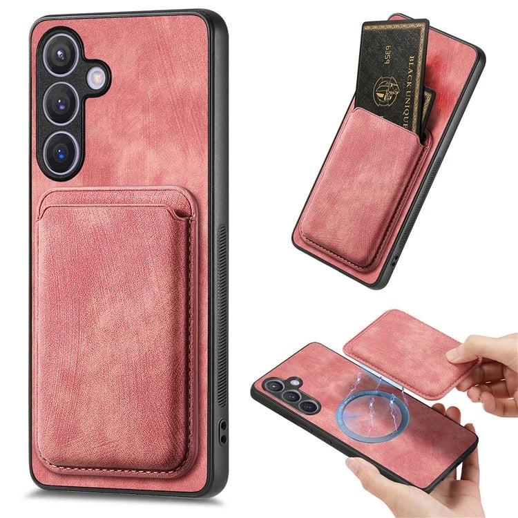 D12 For Samsung Galaxy S24+ Detachable Magnetic Card Case Fall Proof Phone Cover