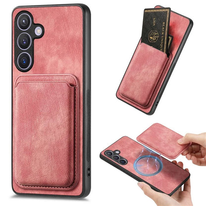 D12 For Samsung Galaxy S24+ Detachable Magnetic Card Case Fall Proof Phone Cover