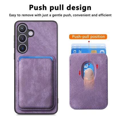 D12 For Samsung Galaxy S24+ Detachable Magnetic Card Case Fall Proof Phone Cover