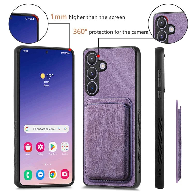 D12 For Samsung Galaxy S24+ Detachable Magnetic Card Case Fall Proof Phone Cover