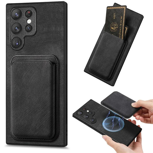 D12 For Samsung Galaxy S23 Ultra Detachable Magnetic Card Case Phone Protector Cover
