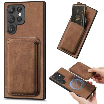 D12 For Samsung Galaxy S23 Ultra Detachable Magnetic Card Case Phone Protector Cover