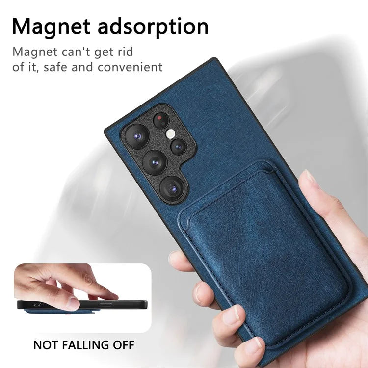 D12 For Samsung Galaxy S23 Ultra Detachable Magnetic Card Case Phone Protector Cover