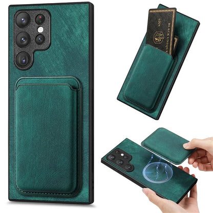 D12 For Samsung Galaxy S23 Ultra Detachable Magnetic Card Case Phone Protector Cover