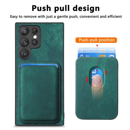 D12 For Samsung Galaxy S23 Ultra Detachable Magnetic Card Case Phone Protector Cover