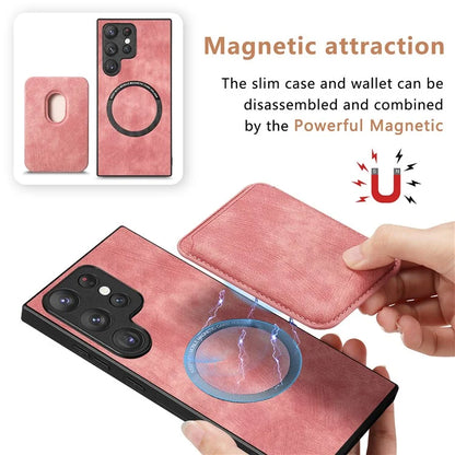 D12 For Samsung Galaxy S23 Ultra Detachable Magnetic Card Case Phone Protector Cover