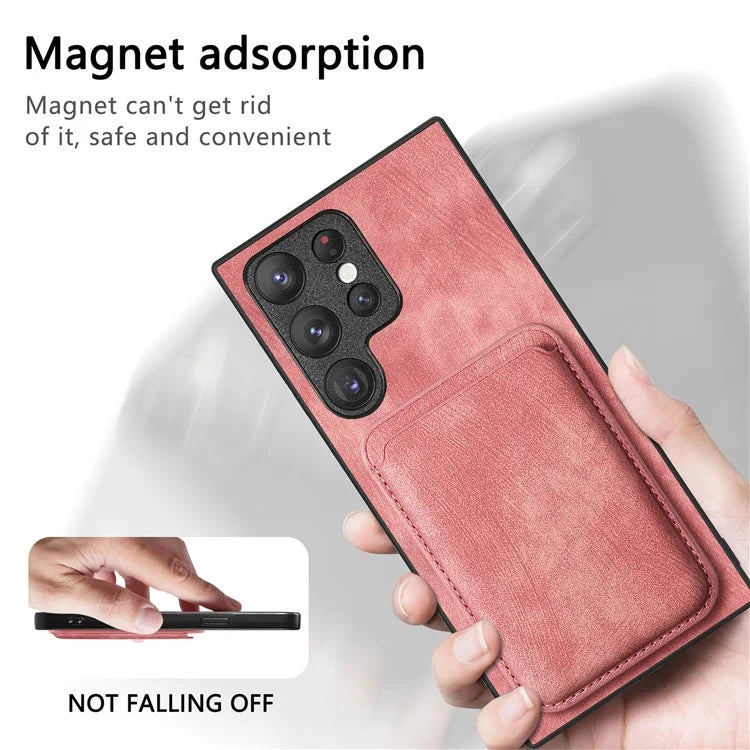 D12 For Samsung Galaxy S23 Ultra Detachable Magnetic Card Case Phone Protector Cover