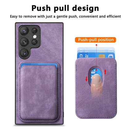 D12 For Samsung Galaxy S23 Ultra Detachable Magnetic Card Case Phone Protector Cover