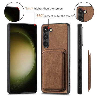 D12 For Samsung Galaxy S23+ Case Drop Protection Magnetic Card Holder Phone Cover