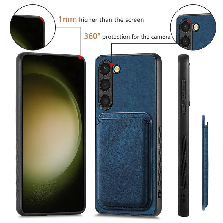 D12 For Samsung Galaxy S23+ Case Drop Protection Magnetic Card Holder Phone Cover