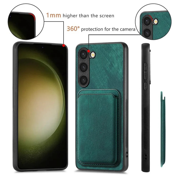 D12 For Samsung Galaxy S23+ Case Drop Protection Magnetic Card Holder Phone Cover