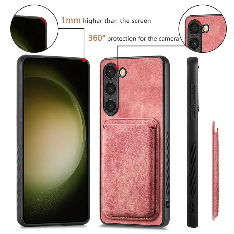 D12 For Samsung Galaxy S23+ Case Drop Protection Magnetic Card Holder Phone Cover