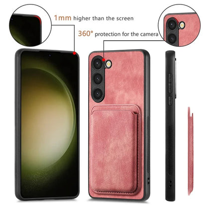 D12 For Samsung Galaxy S23+ Case Drop Protection Magnetic Card Holder Phone Cover