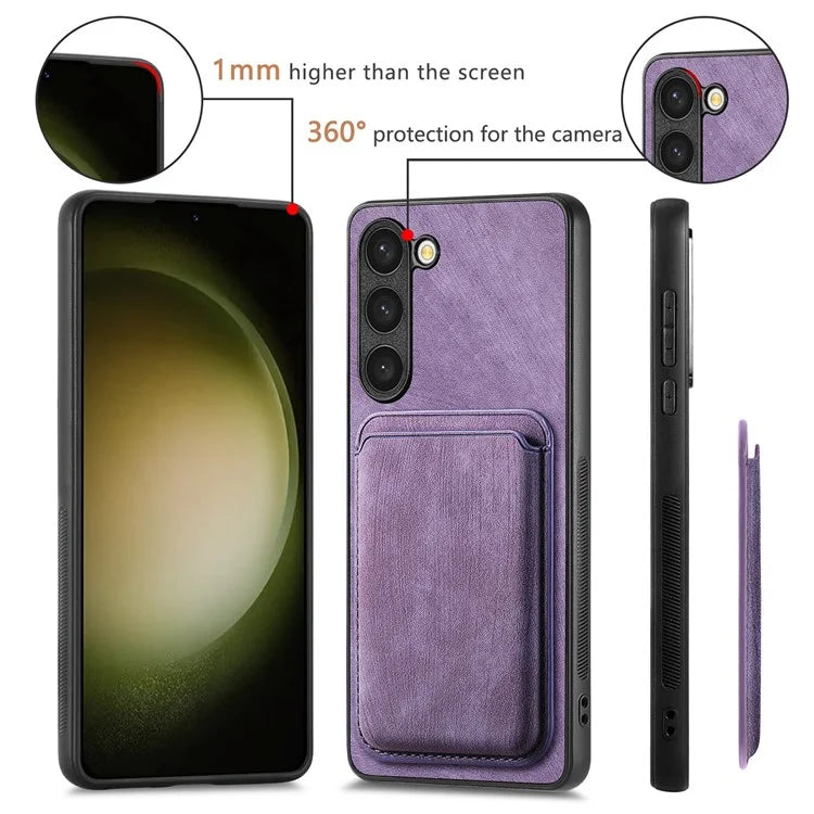 D12 For Samsung Galaxy S23+ Case Drop Protection Magnetic Card Holder Phone Cover