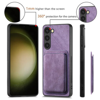 D12 For Samsung Galaxy S23+ Case Drop Protection Magnetic Card Holder Phone Cover