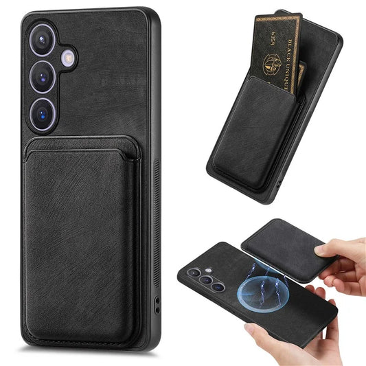 D12 For Samsung Galaxy S24 Bump Proof Phone Cover with Detachable Magnetic Card Case