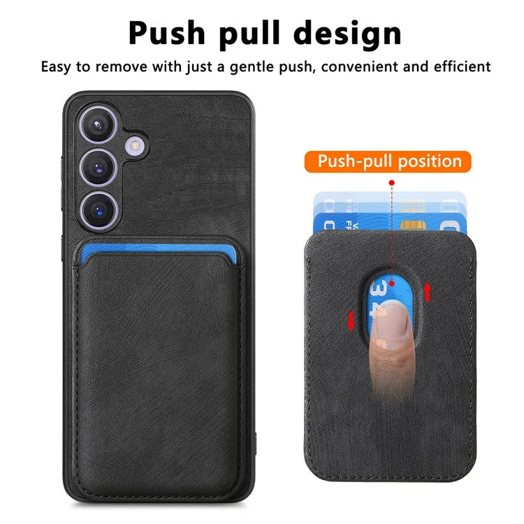 D12 For Samsung Galaxy S24 Bump Proof Phone Cover with Detachable Magnetic Card Case