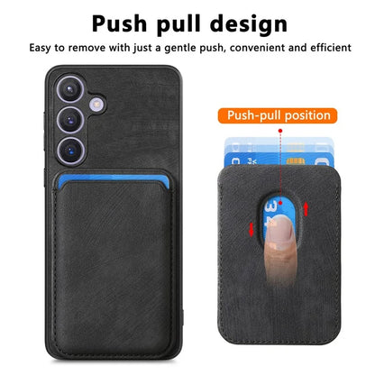 D12 For Samsung Galaxy S24 Bump Proof Phone Cover with Detachable Magnetic Card Case