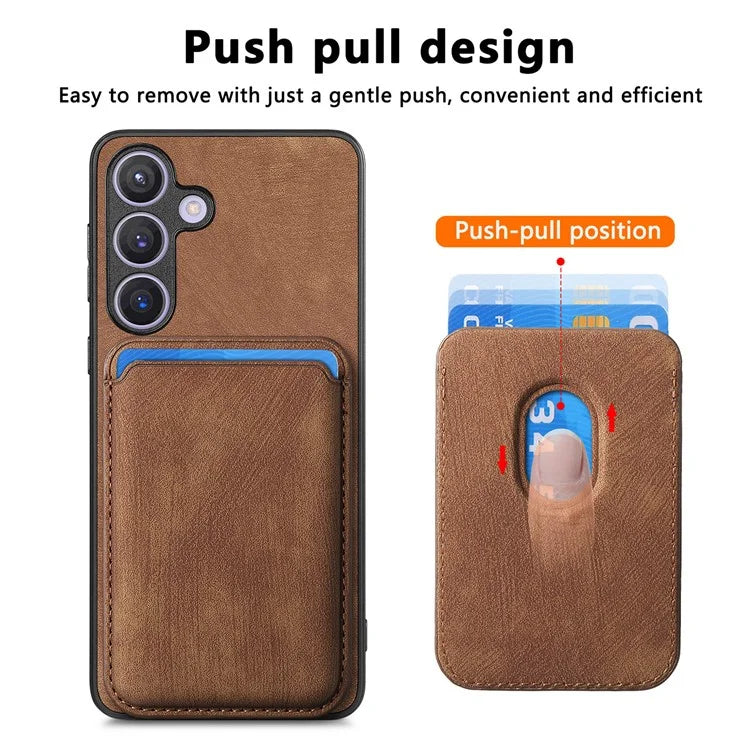D12 For Samsung Galaxy S24 Bump Proof Phone Cover with Detachable Magnetic Card Case