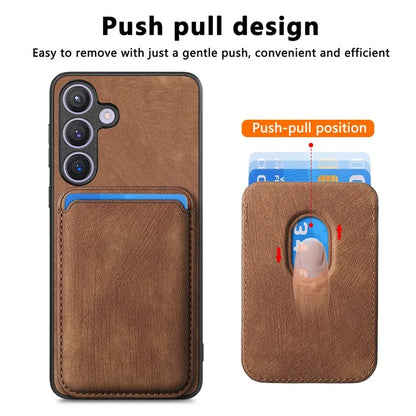D12 For Samsung Galaxy S24 Bump Proof Phone Cover with Detachable Magnetic Card Case