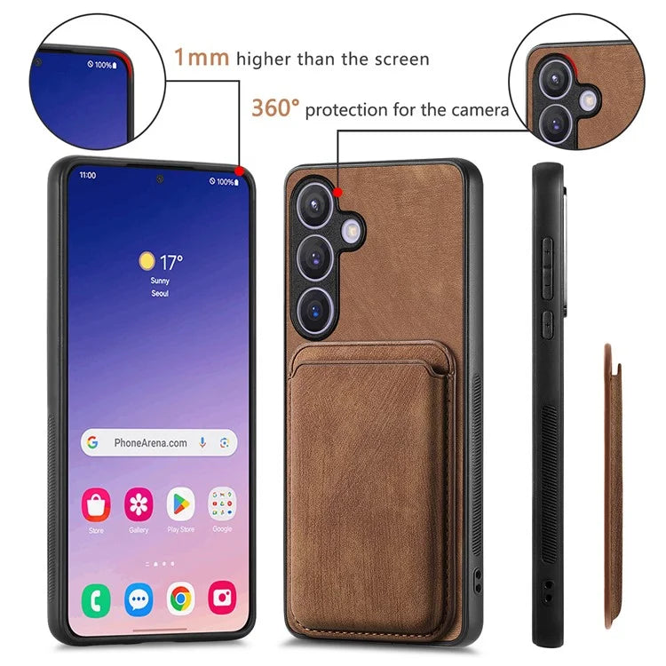 D12 For Samsung Galaxy S24 Bump Proof Phone Cover with Detachable Magnetic Card Case