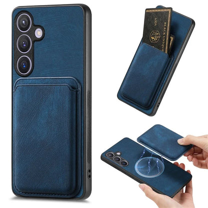 D12 For Samsung Galaxy S24 Bump Proof Phone Cover with Detachable Magnetic Card Case