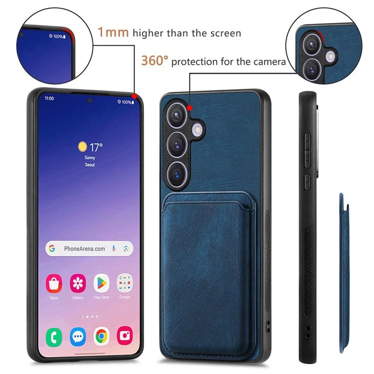 D12 For Samsung Galaxy S24 Bump Proof Phone Cover with Detachable Magnetic Card Case