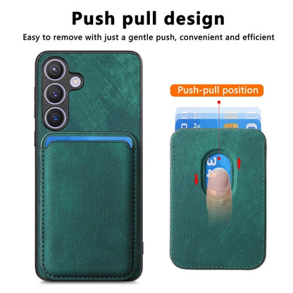 D12 For Samsung Galaxy S24 Bump Proof Phone Cover with Detachable Magnetic Card Case